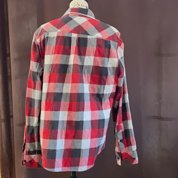 O’Neill Red and Gray Plaid Long Sleeve Shirt - Picture 2 of 10